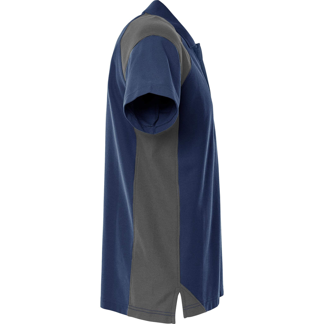 Fristads Heavy UV-Protective Poloshirt - 7047 GPM Navy/Grey Back3#colour_navy-grey