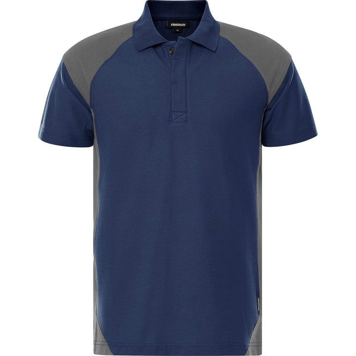 Fristads Heavy UV-Protective Poloshirt - 7047 GPM Navy/Grey Front1#colour_navy-grey