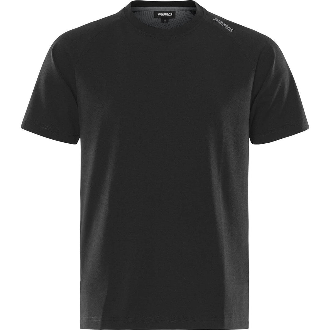 Fristads Heavy UV-Protective Stretch T-Shirt - 7553 GTME Black/Grey Front1#colour_black-grey