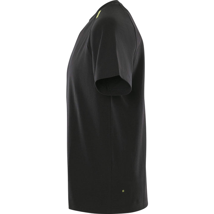Fristads Heavy UV-Protective Stretch T-Shirt - 7553 GTME Black/Hi-Vis Yellow Back2#colour_black-hi-vis-yellow