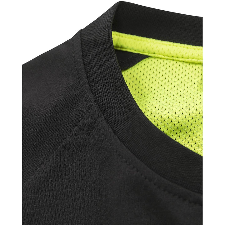 Fristads Heavy UV-Protective Stretch T-Shirt - 7553 GTME Black/Hi-Vis Yellow Detail1#colour_black-hi-vis-yellow