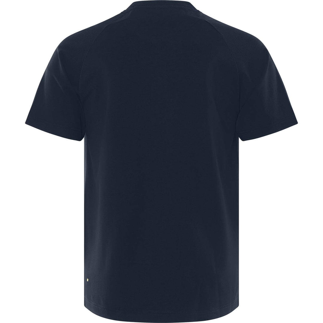 Fristads Heavy UV-Protective Stretch T-Shirt - 7553 GTME Dark Navy/Hi-Vis Yellow Back1#colour_dark-navy-hi-vis-yellow