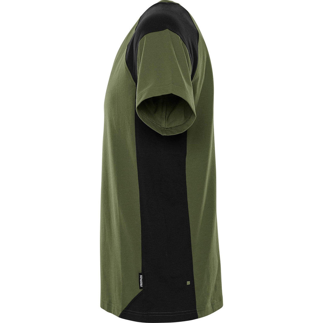 Fristads Heavy UV-Protective T-Shirt - 7046 GTM Army Green/Black Back2#colour_army-green-black
