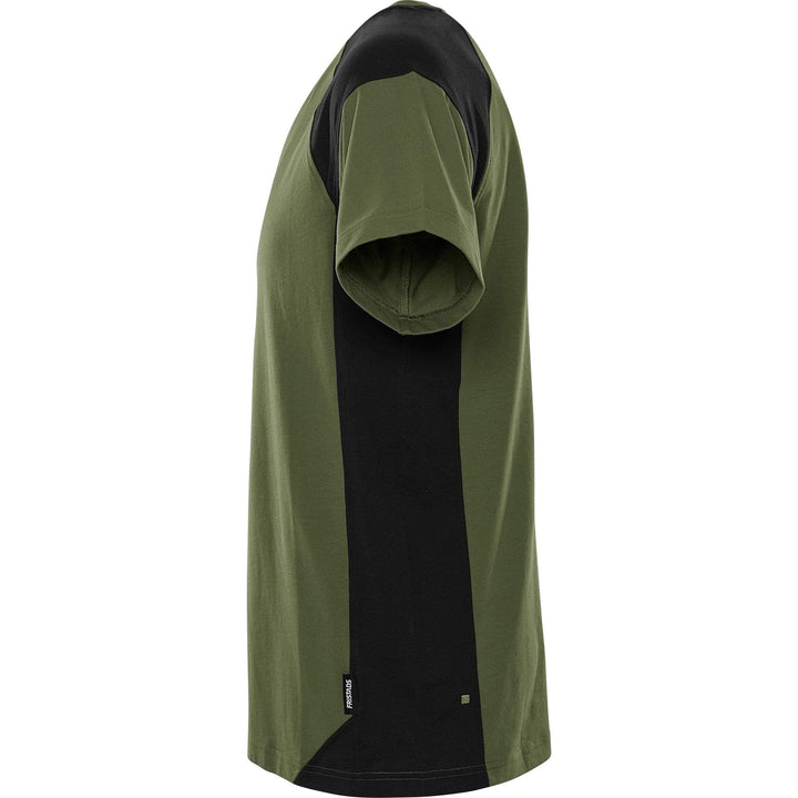 Fristads Heavy UV-Protective T-Shirt - 7046 GTM Army Green/Black Back2#colour_army-green-black