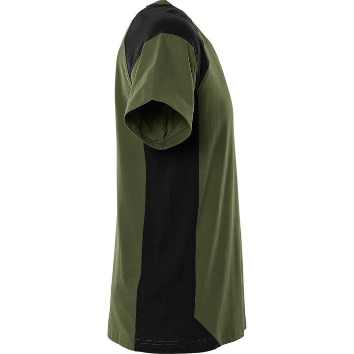 Fristads Heavy UV-Protective T-Shirt - 7046 GTM Army Green/Black Back3#colour_army-green-black