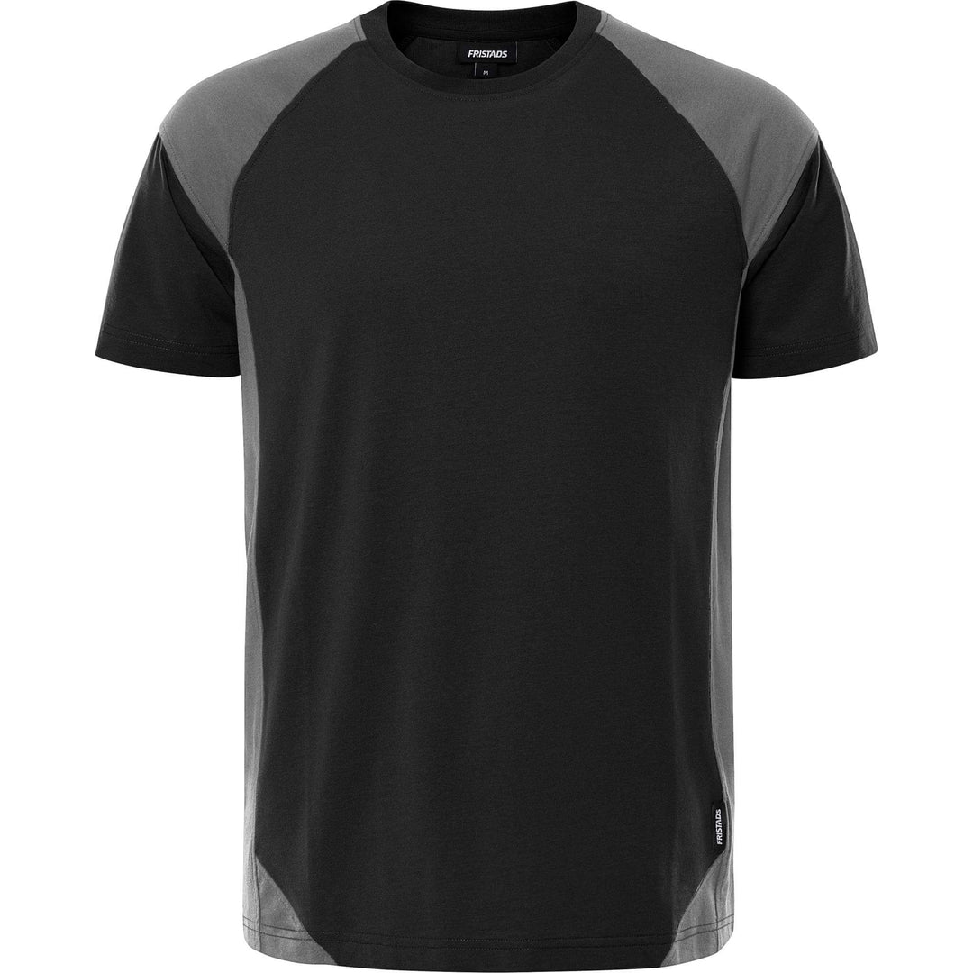 Fristads Heavy UV-Protective T-Shirt - 7046 GTM Black/Grey Front1#colour_black-grey