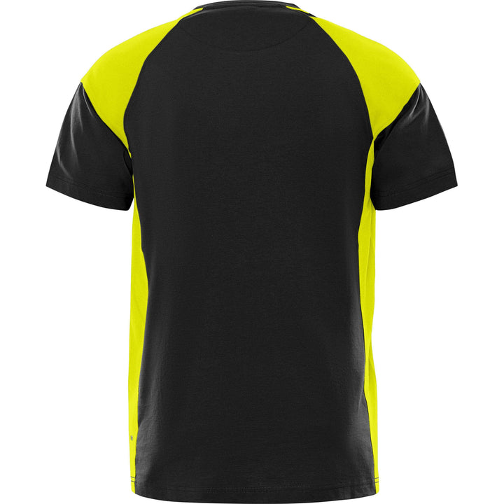 Fristads Heavy UV-Protective T-Shirt - 7046 GTM Black/Hi-Vis Yellow Back1#colour_black-hi-vis-yellow