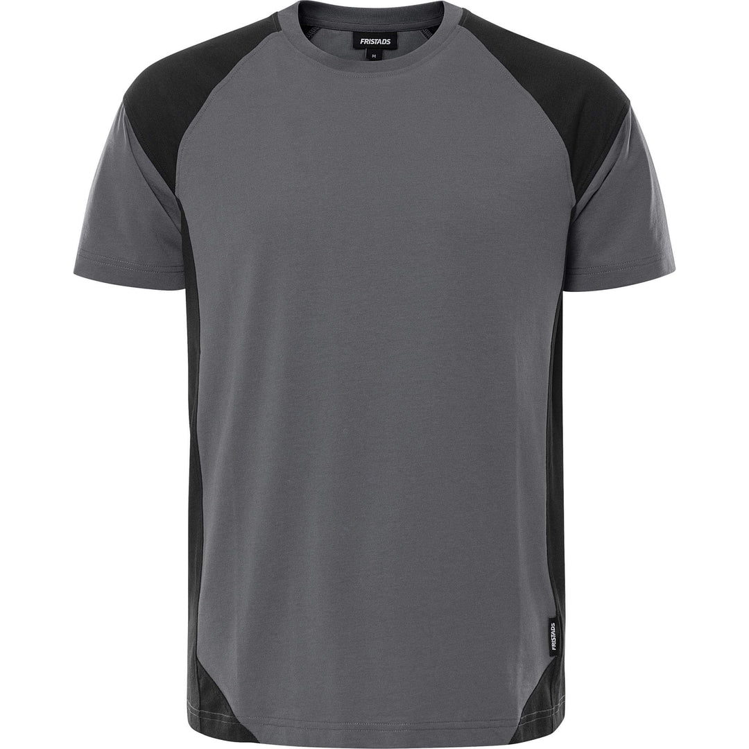 Fristads Heavy UV-Protective T-Shirt - 7046 GTM Grey/Black Front1#colour_grey-black