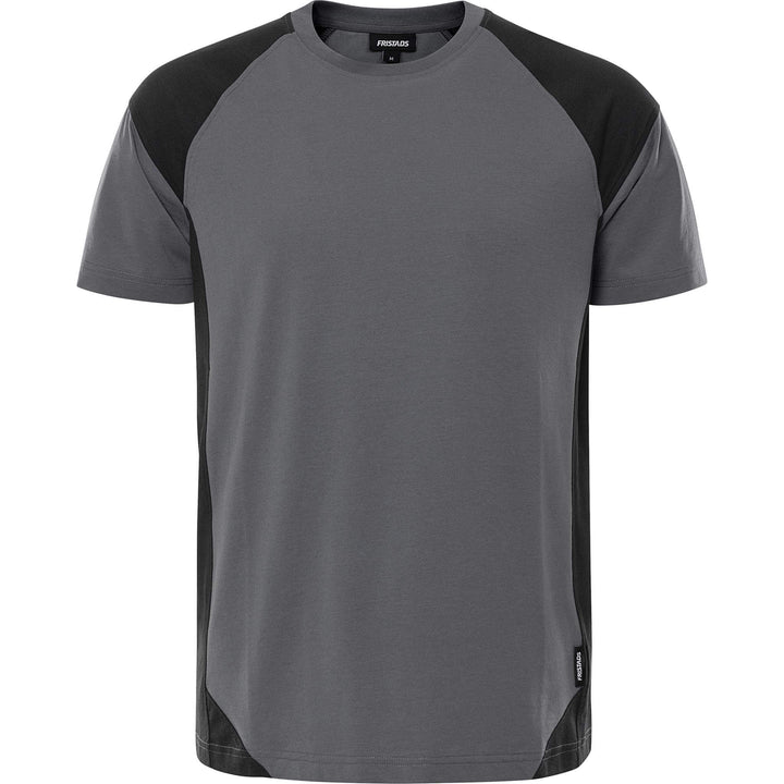 Fristads Heavy UV-Protective T-Shirt - 7046 GTM Grey/Black Front1#colour_grey-black