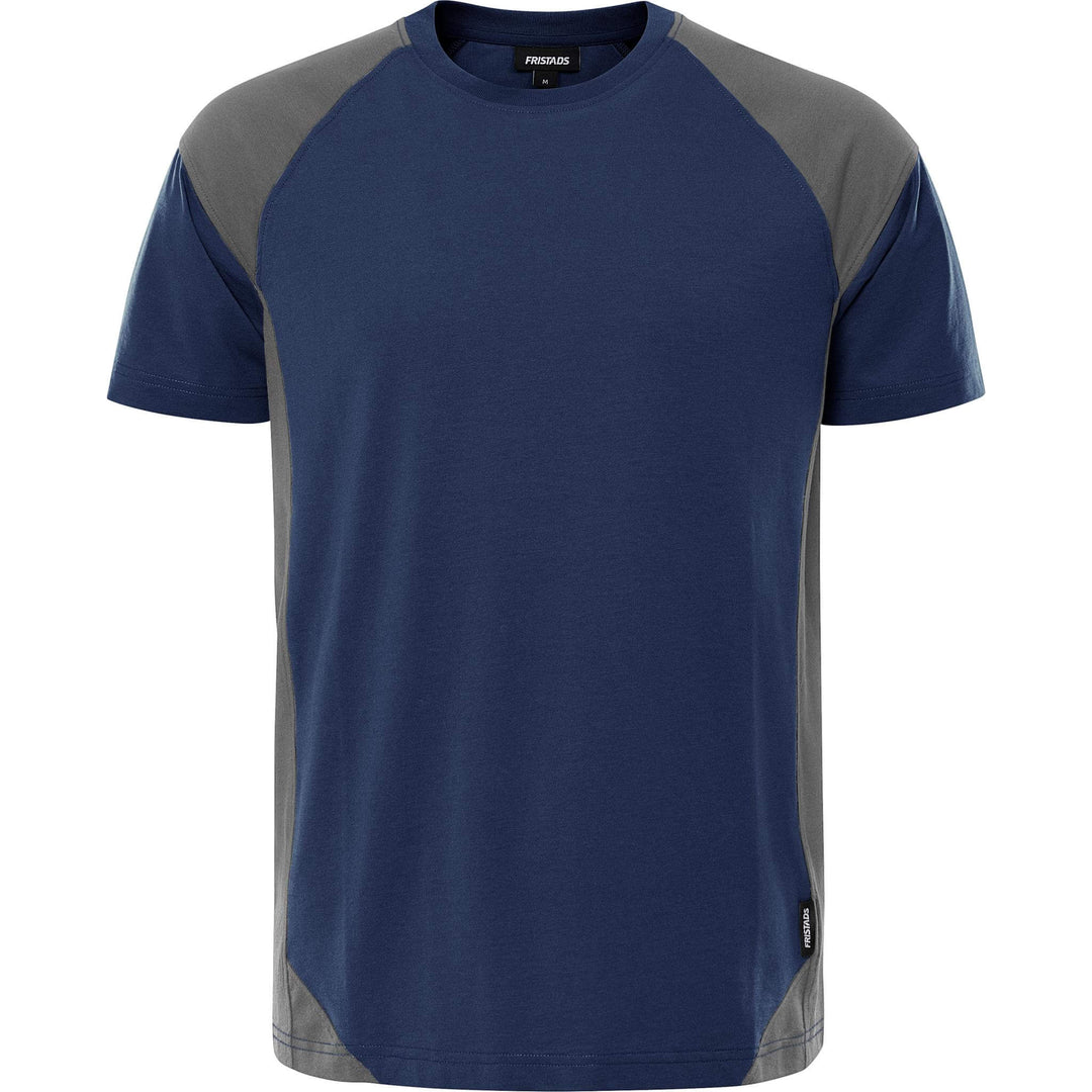 Fristads Heavy UV-Protective T-Shirt - 7046 GTM Navy/Grey Front1#colour_navy-grey