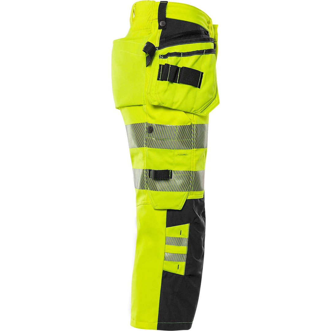 Fristads Hi-Vis 4-Way-Stretch Pirate Trousers Class 2 - 2666 GSTP Hi-Vis Yellow/Black Back3#colour_hi-vis-yellow-black