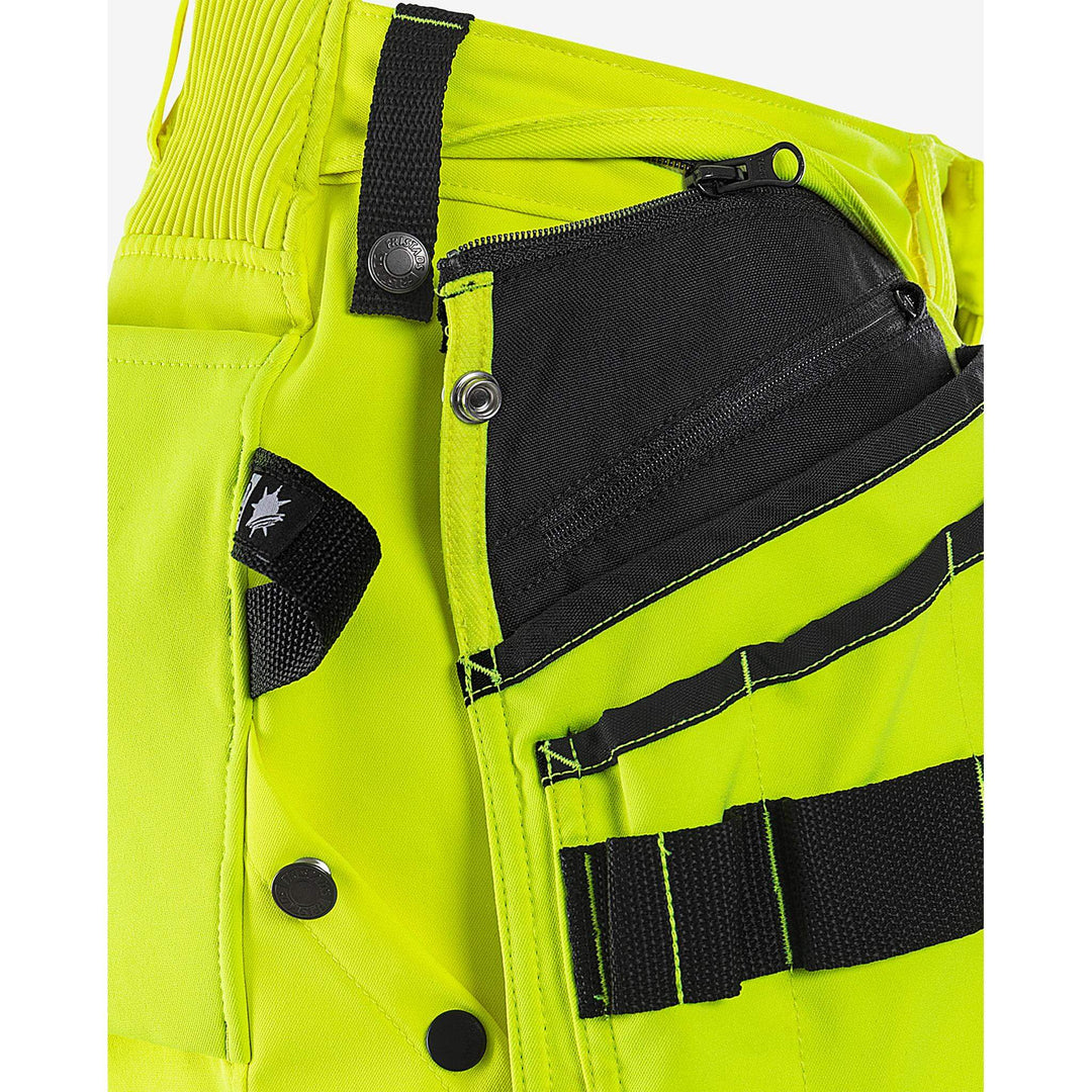 Fristads Hi-Vis 4-Way-Stretch Pirate Trousers Class 2 - 2666 GSTP Hi-Vis Yellow/Black Detail1#colour_hi-vis-yellow-black