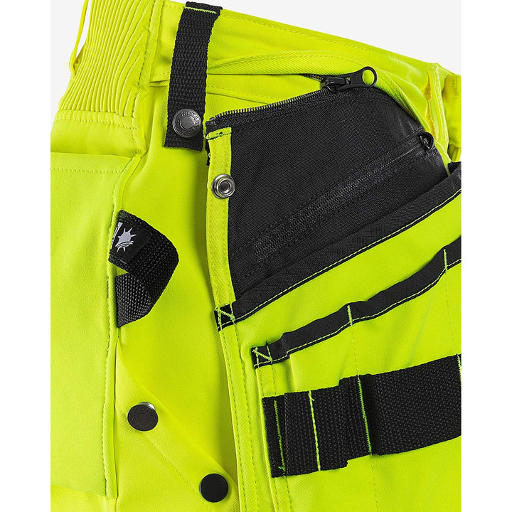 Fristads Hi-Vis 4-Way-Stretch Pirate Trousers Class 2 - 2666 GSTP Hi-Vis Yellow/Black Detail1#colour_hi-vis-yellow-black