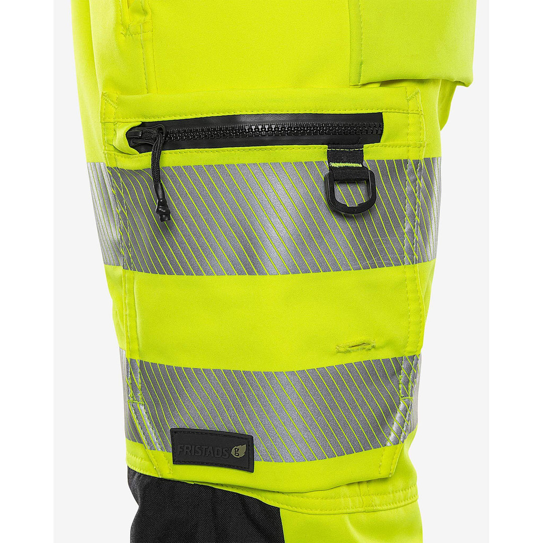 Fristads Hi-Vis 4-Way-Stretch Pirate Trousers Class 2 - 2666 GSTP Hi-Vis Yellow/Black Detail2#colour_hi-vis-yellow-black