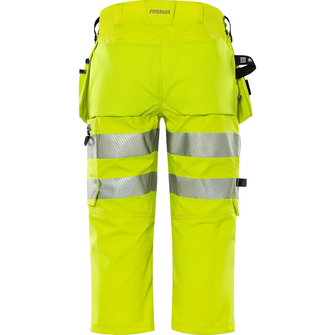 Fristads Hi-Vis 4-Way-Stretch Pirate Trousers Class 2 - 2666 GSTP Hi-Vis Yellow/Navy Back1#colour_hi-vis-yellow-navy