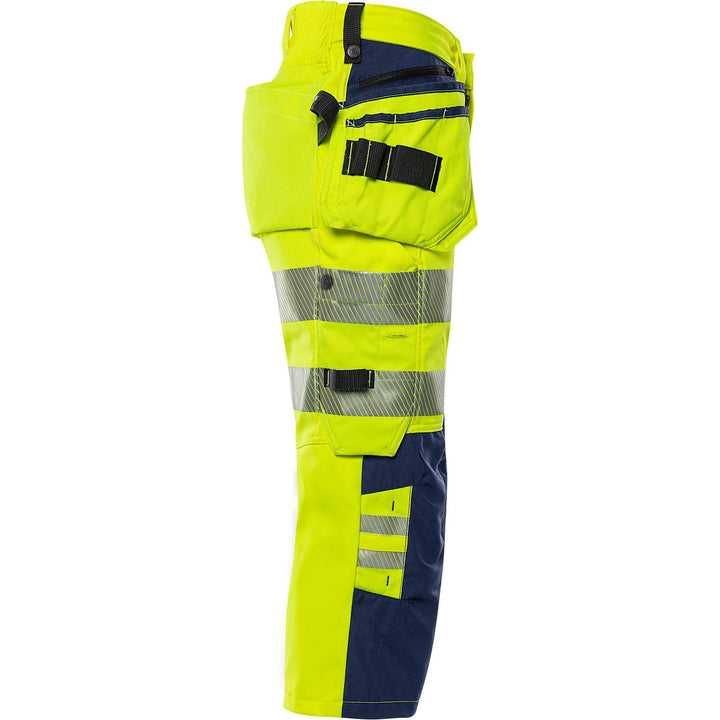 Fristads Hi-Vis 4-Way-Stretch Pirate Trousers Class 2 - 2666 GSTP Hi-Vis Yellow/Navy Back3#colour_hi-vis-yellow-navy