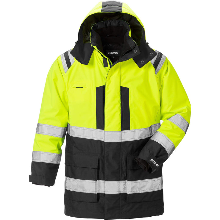 Fristads Hi-Vis Airtech 3-In-1 Waterproof Breathable Insulated Winter Parka Jacket Class 3 - 4036 GTT Hi-Vis Yellow/Black Front1#colour_hi-vis-yellow-black