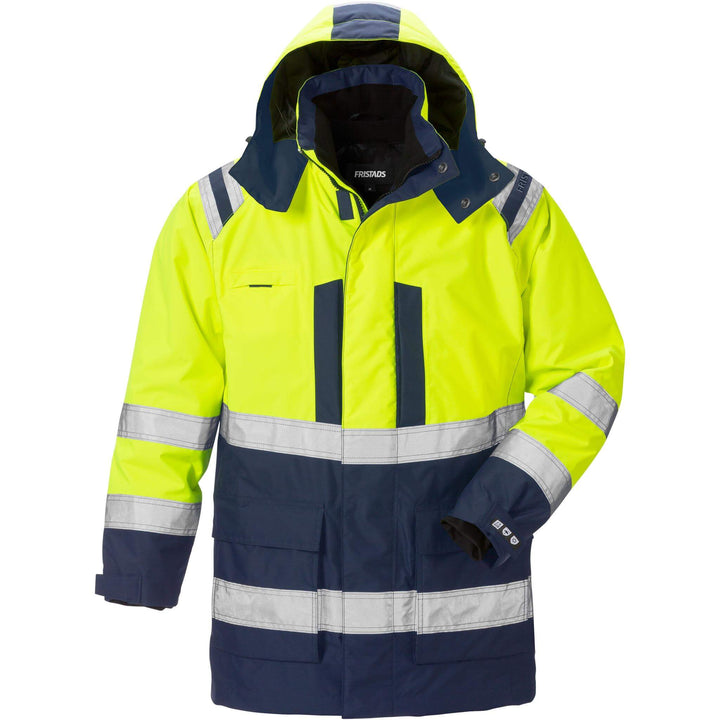 Fristads Hi-Vis Airtech 3-In-1 Waterproof Breathable Insulated Winter Parka Jacket Class 3 - 4036 GTT Hi-Vis Yellow/Navy Front1#colour_hi-vis-yellow-navy