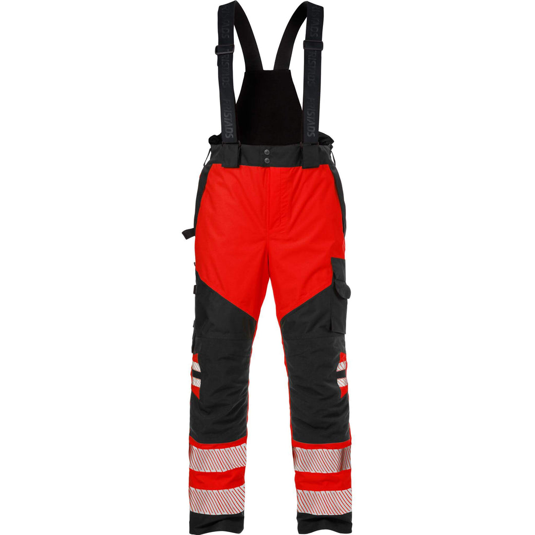 Fristads Hi-Vis Airtech Waterproof Breathable Knee Pad Shell Trousers Class 2 - 2515 GTT Hi-Vis Red/Black Front1#colour_hi-vis-red-black