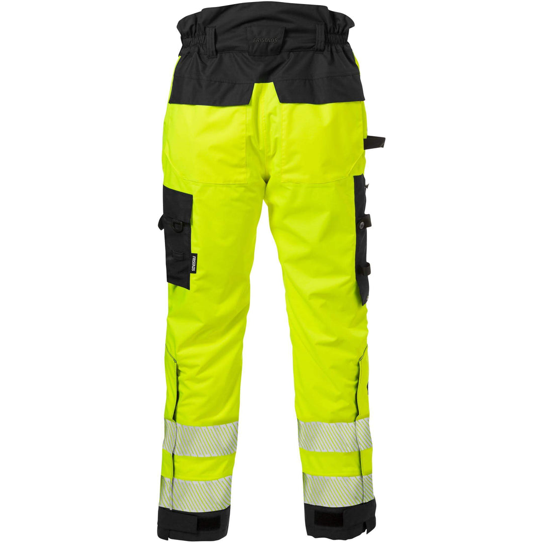Fristads Hi-Vis Airtech Waterproof Breathable Knee Pad Shell Trousers Class 2 - 2515 GTT Hi-Vis Yellow/Black Back3#colour_hi-vis-yellow-black