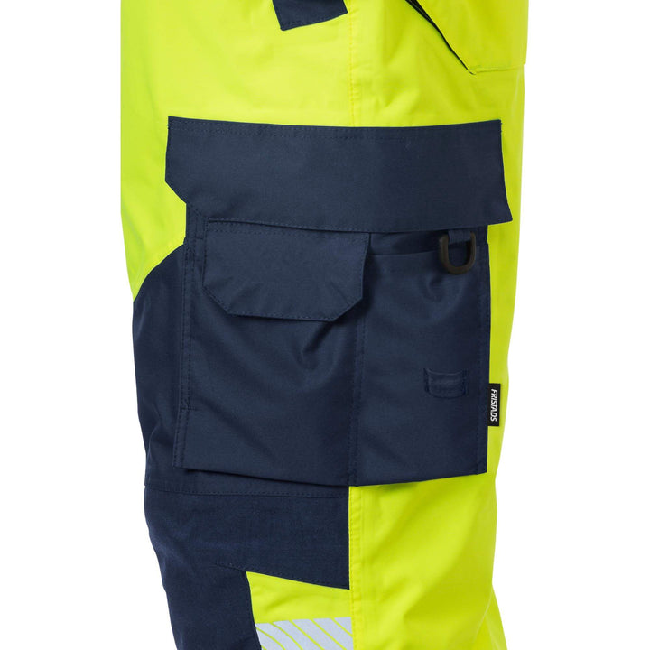 Fristads Hi-Vis Airtech Waterproof Breathable Knee Pad Shell Trousers Class 2 - 2515 GTT Hi-Vis Yellow/Navy Detail2#colour_hi-vis-yellow-navy