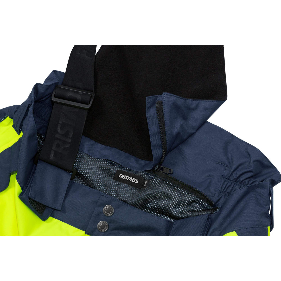 Fristads Hi-Vis Airtech Waterproof Breathable Knee Pad Shell Trousers Class 2 - 2515 GTT Hi-Vis Yellow/Navy Detail3#colour_hi-vis-yellow-navy