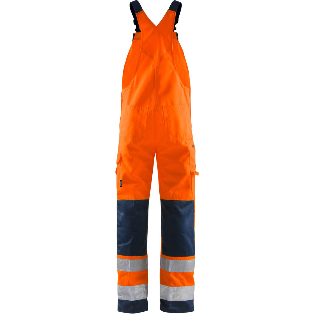Fristads Hi-Vis Bib and Brace Class 2 - 1001 TH Hi-Vis Orange/Navy Back1#colour_hi-vis-orange-navy
