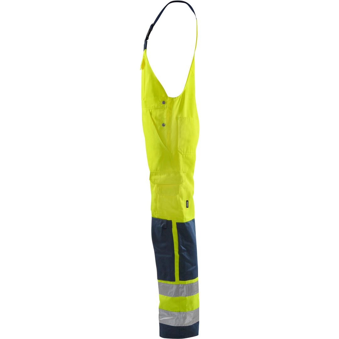 Fristads Hi-Vis Bib and Brace Class 2 - 1001 TH Hi-Vis Yellow/Navy Detail1#colour_hi-vis-yellow-navy