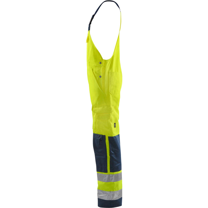 Fristads Hi-Vis Bib and Brace Class 2 - 1001 TH Hi-Vis Yellow/Navy Detail1#colour_hi-vis-yellow-navy