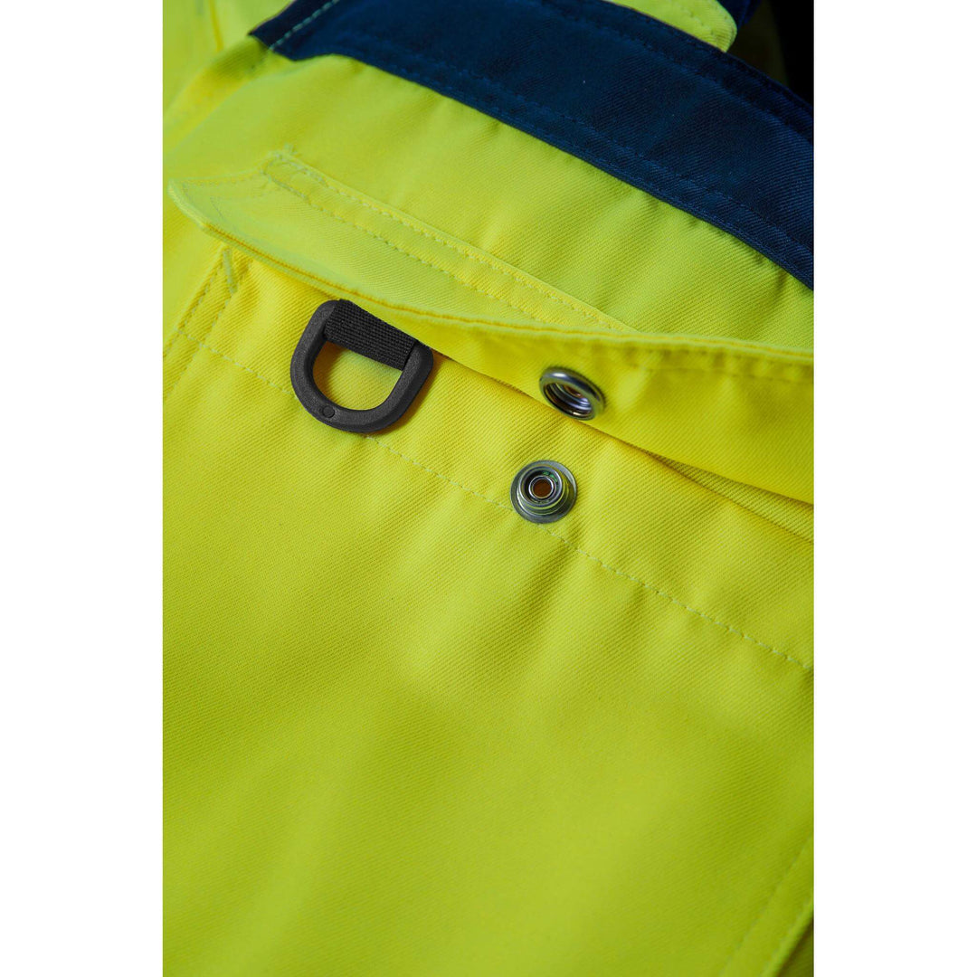 Fristads Hi-Vis Bib and Brace Class 2 - 1001 TH Hi-Vis Yellow/Navy Detail3#colour_hi-vis-yellow-navy