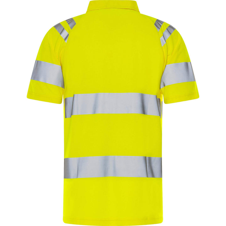 Fristads Hi-Vis Breathable Lightweight Polo Shirt Class 3 - 7861 GPST Hi-Vis Yellow Back1#colour_hi-vis-yellow