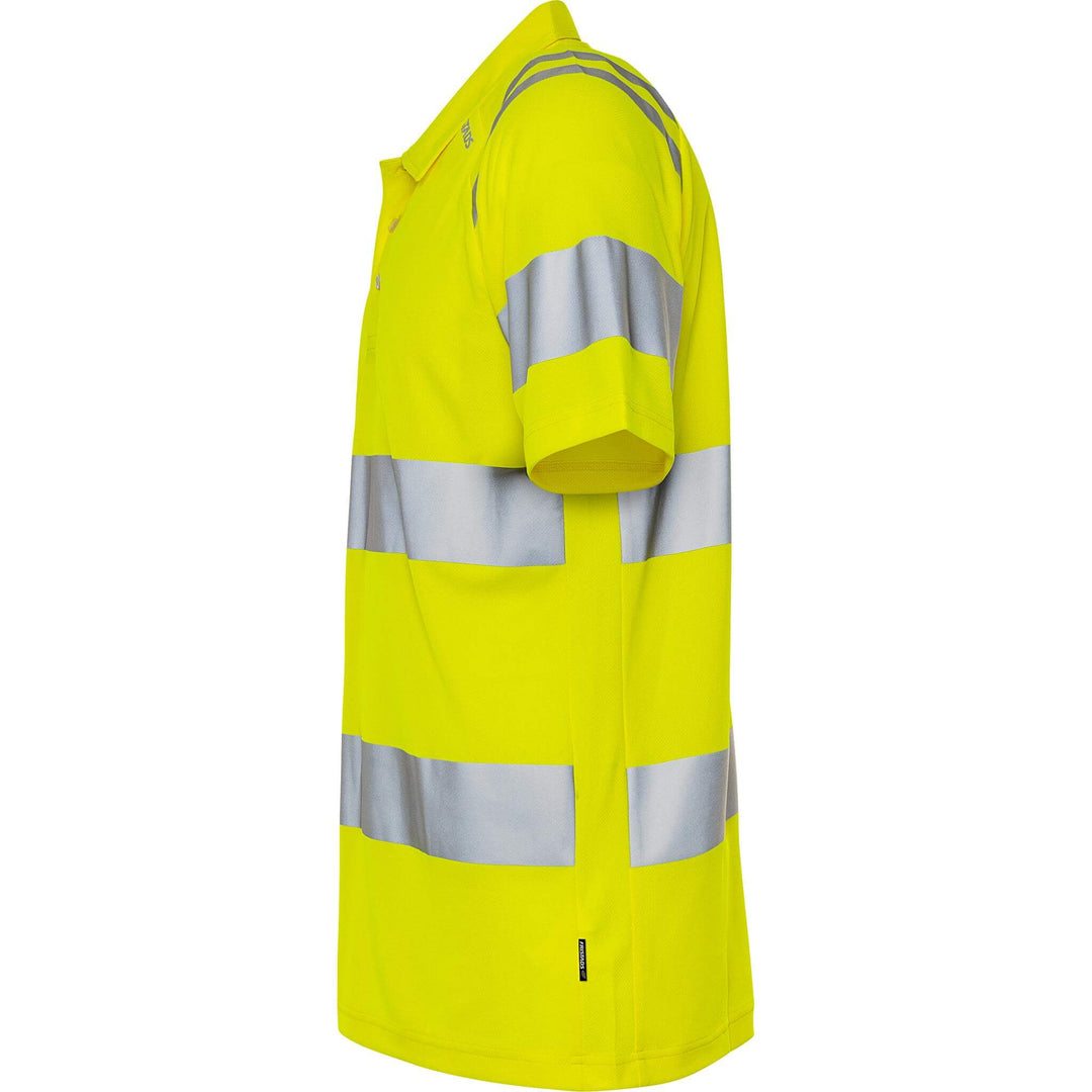 Fristads Hi-Vis Breathable Lightweight Polo Shirt Class 3 - 7861 GPST Hi-Vis Yellow Back2#colour_hi-vis-yellow