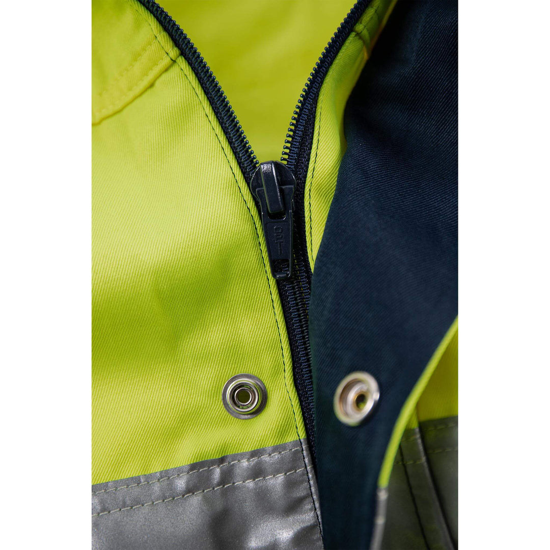 Fristads Hi-Vis Coverall Class 3 - 8601 TH Hi-Vis Yellow/Navy Detail2#colour_hi-vis-yellow-navy