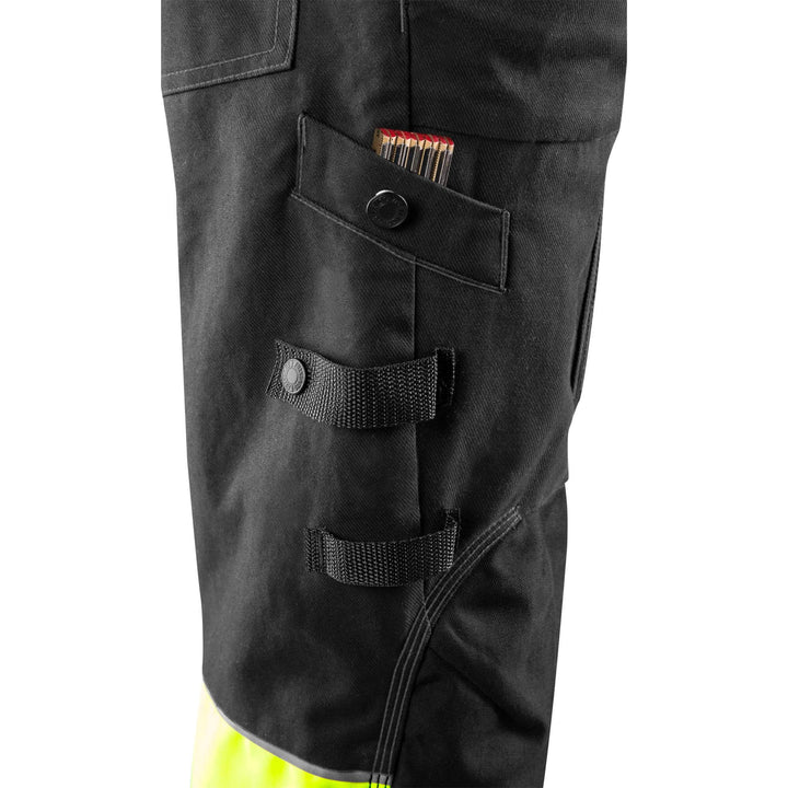 Fristads Hi-Vis Craftsman 4-Way-Stretch Panel Holster Pocket Trousers Class 1 - 2608 FASG Hi-Vis Yellow/Black Detail2#colour_hi-vis-yellow-black