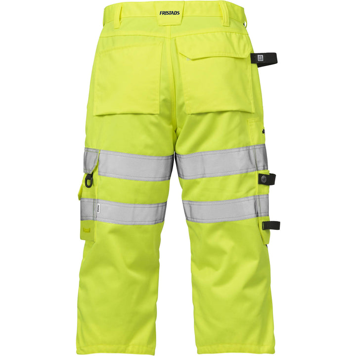 Fristads Hi-Vis Craftsman Holster Pocket Pirate Trousers Class 2 - 2027 PLU Hi-Vis Yellow/Navy Back1#colour_hi-vis-yellow-navy