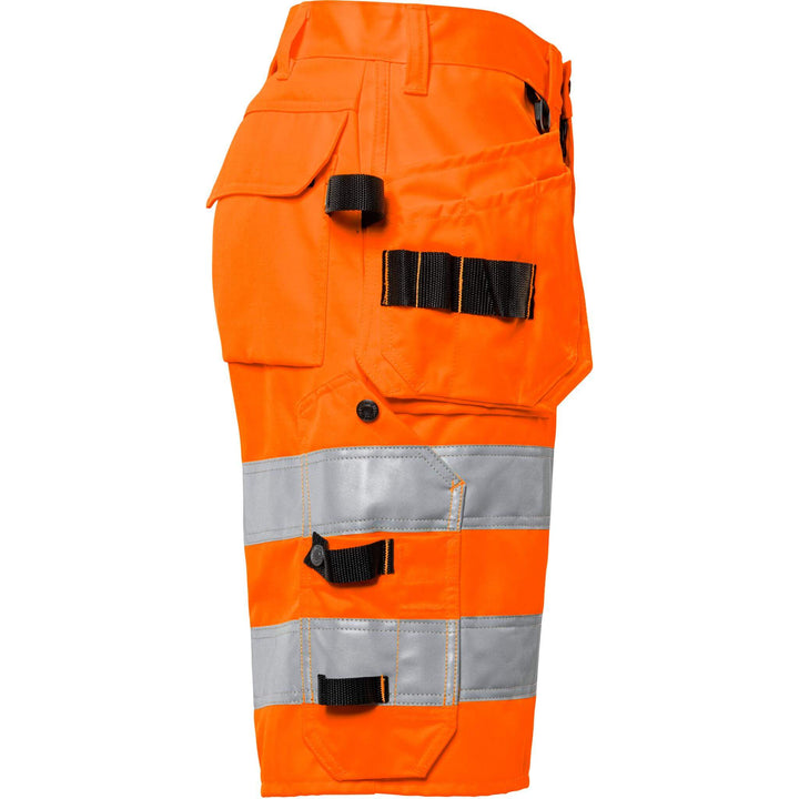 Fristads Hi-Vis Craftsman Holster Pocket Shorts Class 2 - 2028 PLU Hi-Vis Orange Back3#colour_hi-vis-orange