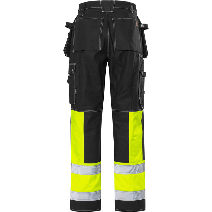 Fristads Hi-Vis Craftsman Holster Pocket Trousers Class 1 - 247 FAS Black Back1#colour_black