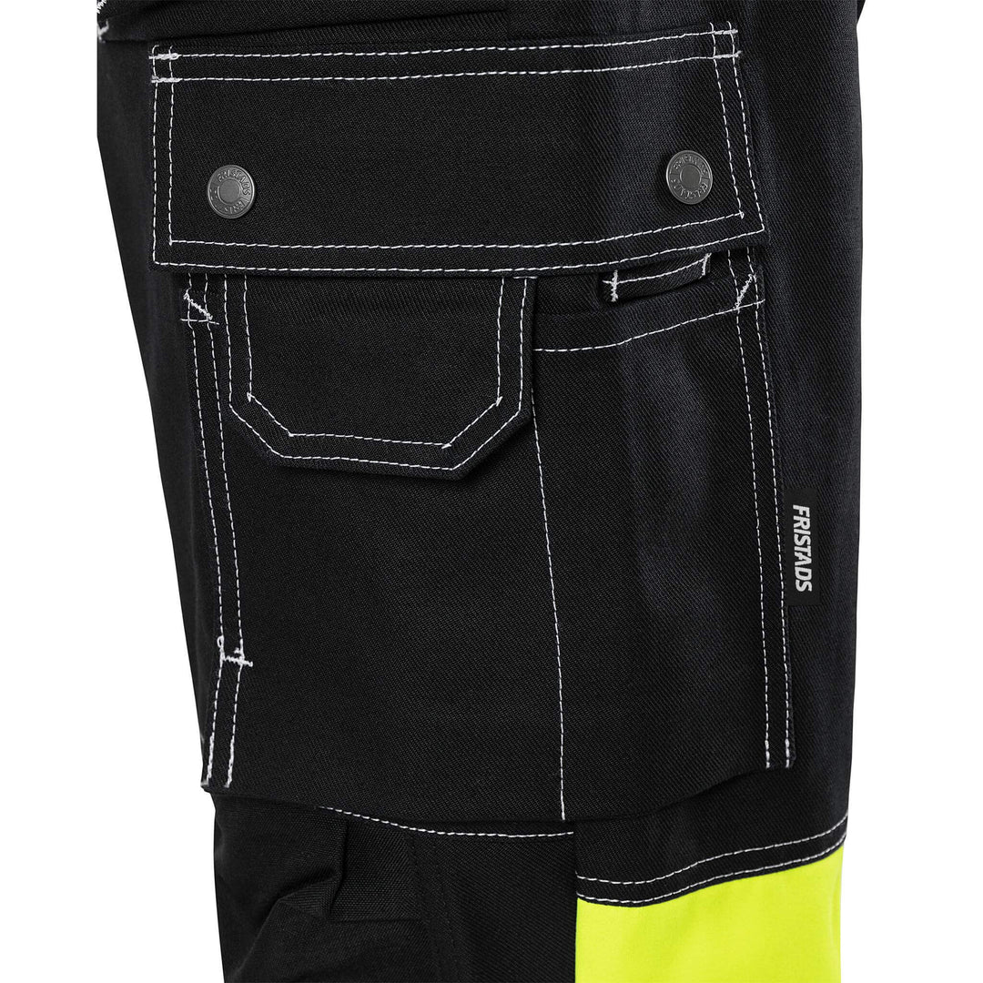 Fristads Hi-Vis Craftsman Holster Pocket Trousers Class 1 - 247 FAS Black Detail2#colour_black
