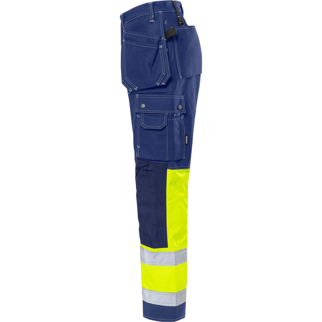 Fristads Hi-Vis Craftsman Holster Pocket Trousers Class 1 - 247 FAS Dark Blue Back2#colour_dark-blue