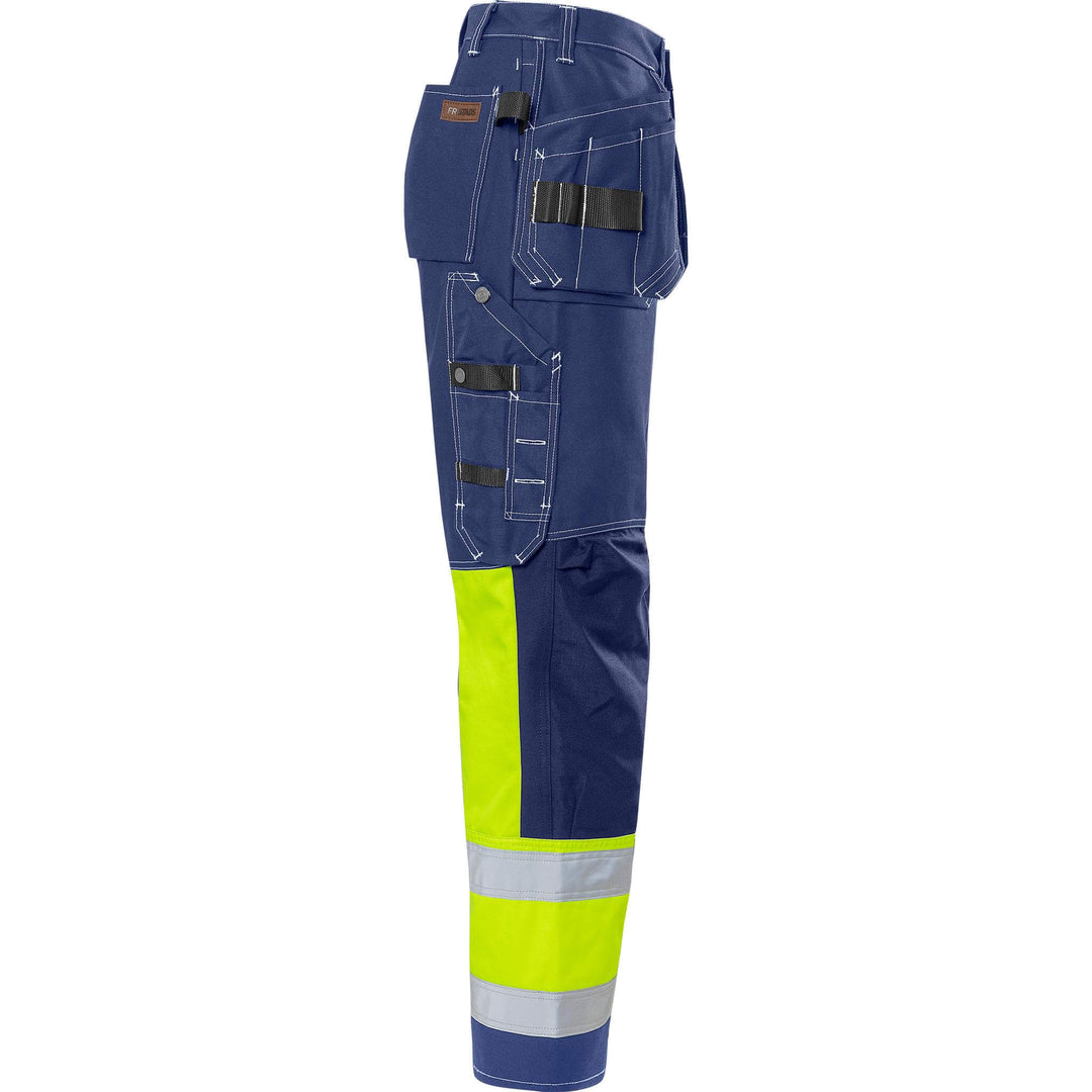 Fristads Hi-Vis Craftsman Holster Pocket Trousers Class 1 - 247 FAS Dark Blue Back3#colour_dark-blue