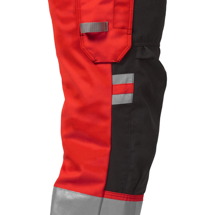 Fristads Hi-Vis Craftsman Holster Pocket Trousers Class 2 - 2025 PLU Hi-Vis Red/Black Detail2#colour_hi-vis-red-black