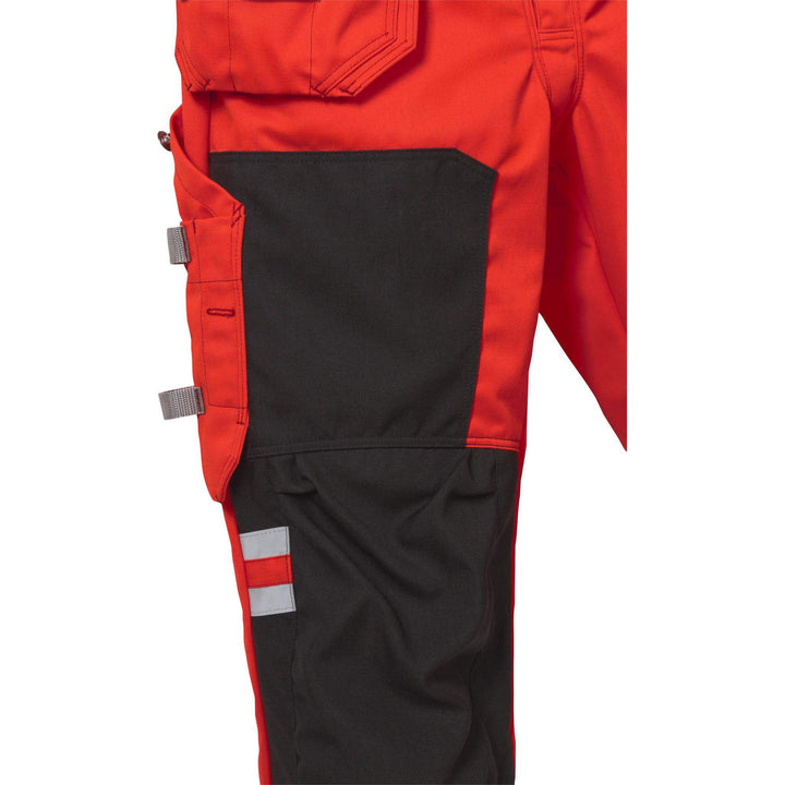 Fristads Hi-Vis Craftsman Holster Pocket Trousers Class 2 - 2025 PLU Hi-Vis Red/Black Detail3#colour_hi-vis-red-black