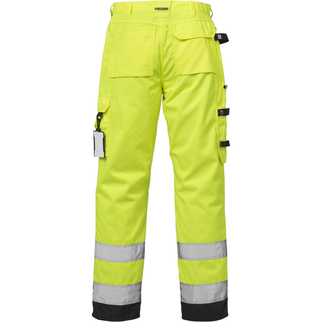Fristads Hi-Vis Craftsman Holster Pocket Trousers Class 2 - 2025 PLU Hi-Vis Yellow/Black Back1#colour_hi-vis-yellow-black