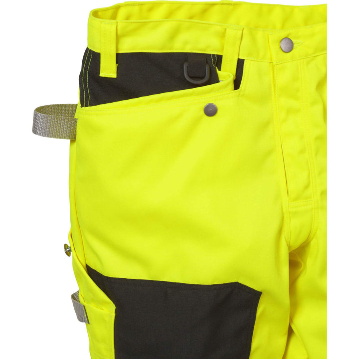 Fristads Hi-Vis Craftsman Holster Pocket Trousers Class 2 - 2025 PLU Hi-Vis Yellow/Black Detail1#colour_hi-vis-yellow-black
