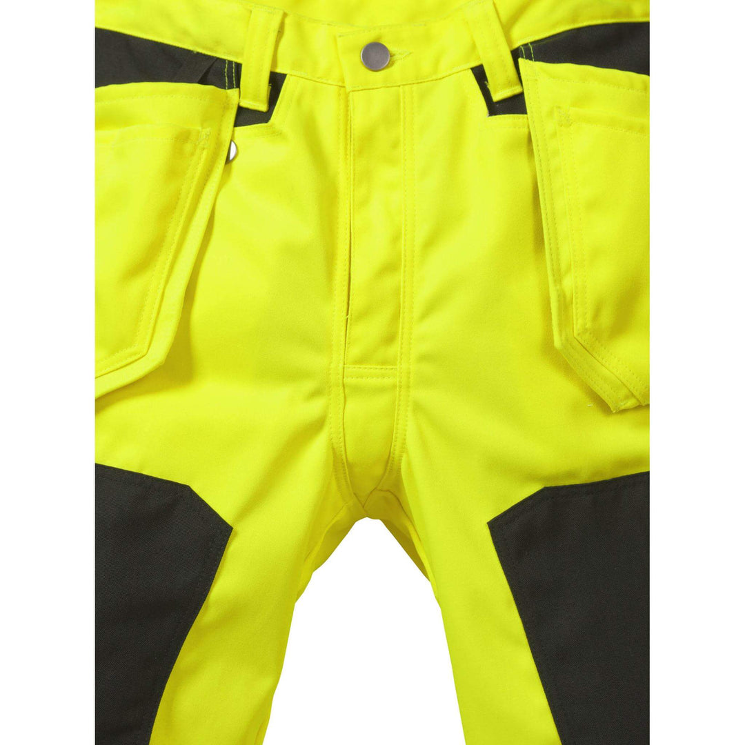 Fristads Hi-Vis Craftsman Holster Pocket Trousers Class 2 - 2025 PLU Hi-Vis Yellow/Black Detail3#colour_hi-vis-yellow-black