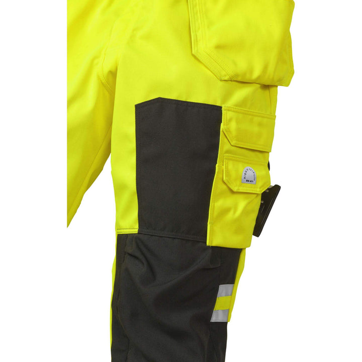 Fristads Hi-Vis Craftsman Holster Pocket Trousers Class 2 - 2025 PLU Hi-Vis Yellow/Black Detail4#colour_hi-vis-yellow-black