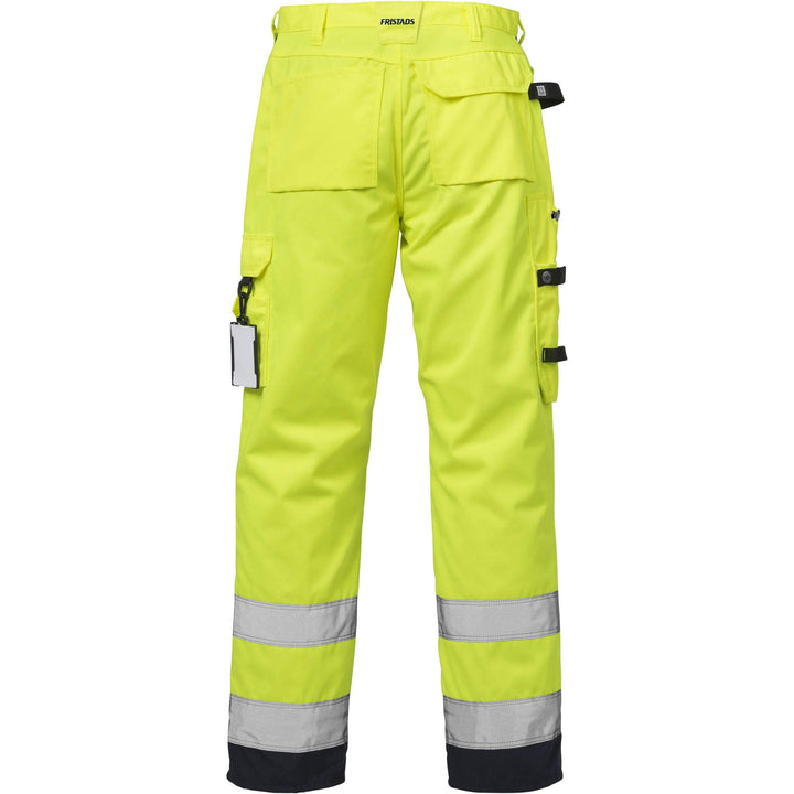 Fristads Hi-Vis Craftsman Holster Pocket Trousers Class 2 - 2025 PLU Hi-Vis Yellow/Navy Back1#colour_hi-vis-yellow-navy