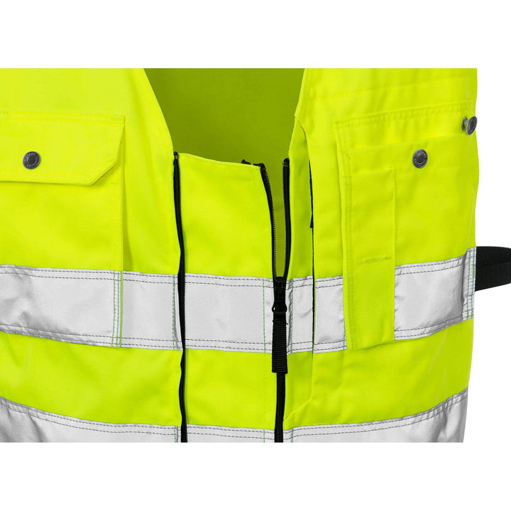 Fristads Hi-Vis Craftsman Tool Vest Waistcoat Class 2 - 5003 GPLU Hi-Vis Yellow Detail1#colour_hi-vis-yellow