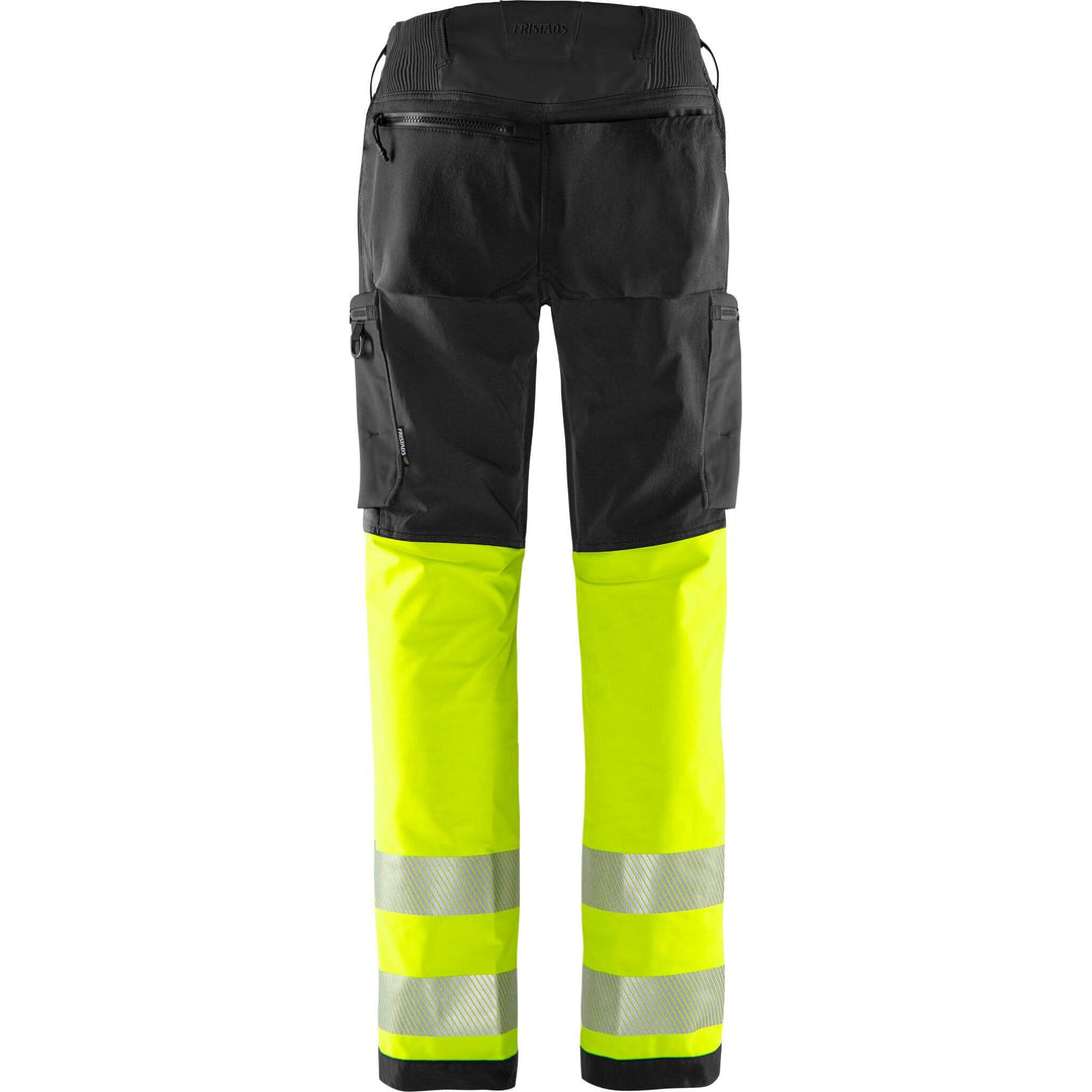 Fristads Hi-Vis Green 4-Way-Stretch Trousers Class 1 - 2647 GSTP Hi-Vis Yellow/Black Back1#colour_hi-vis-yellow-black