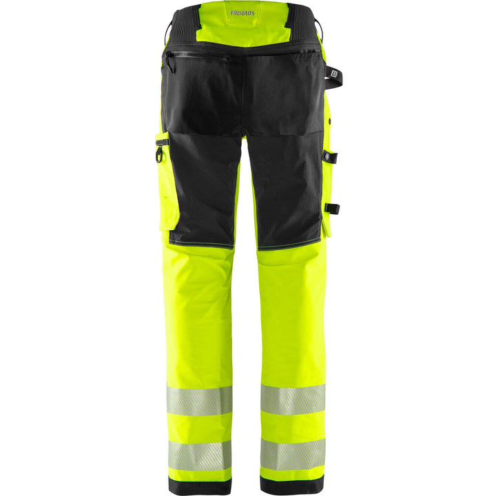 Fristads Hi-Vis Green 4-Way-Stretch Trousers Class 2 - 2645 GSTP Hi-Vis Yellow/Black Back1#colour_hi-vis-yellow-black